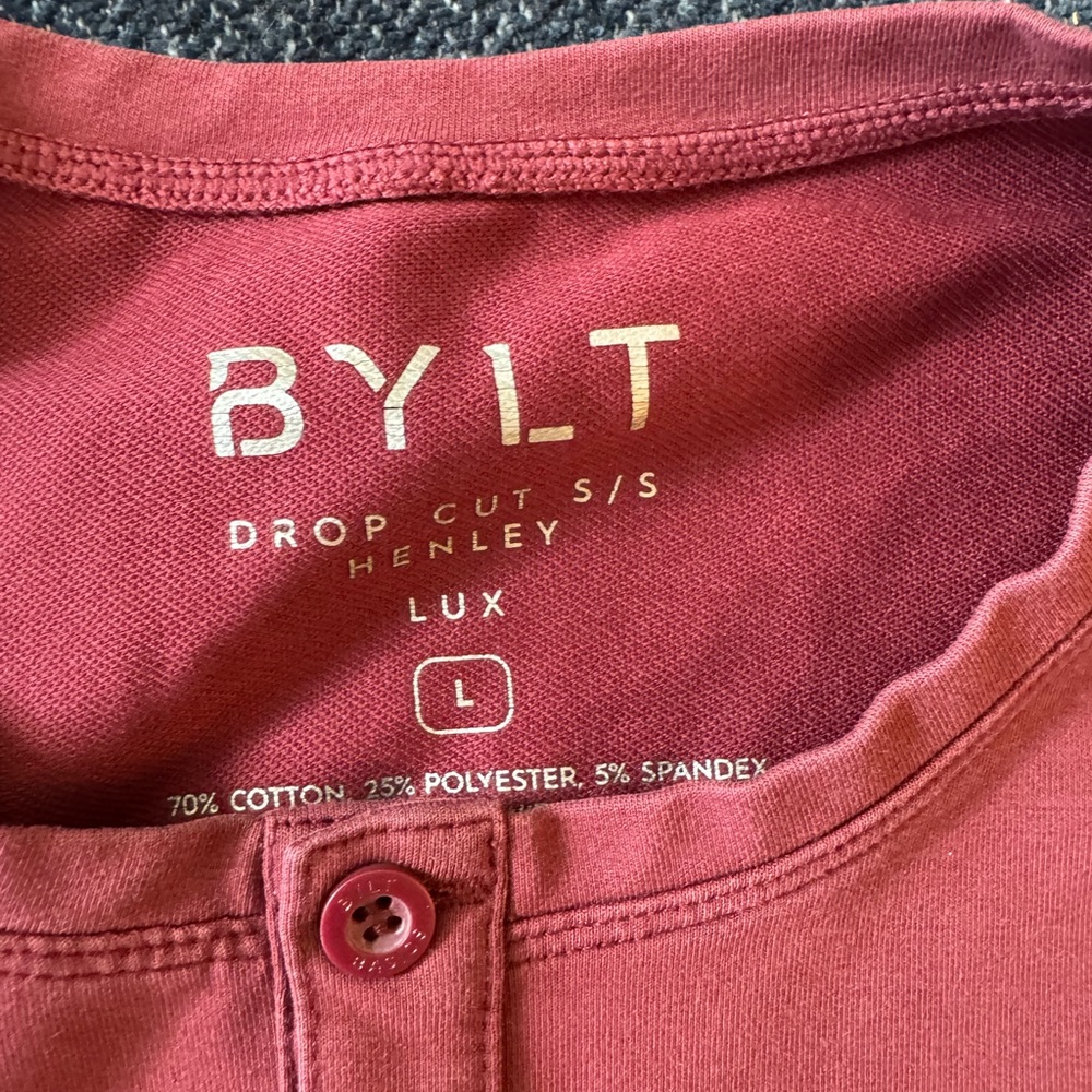 BYLT Basics Red Henley Shirt